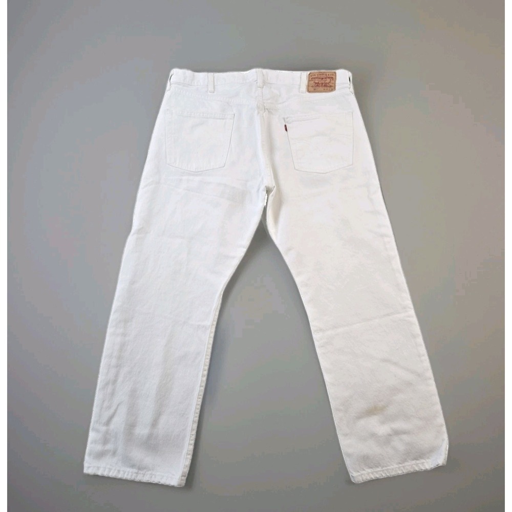 VTG Levi's Men's 501 Button Fly Straight Leg Denim Jeans‎ White 39" X 30"